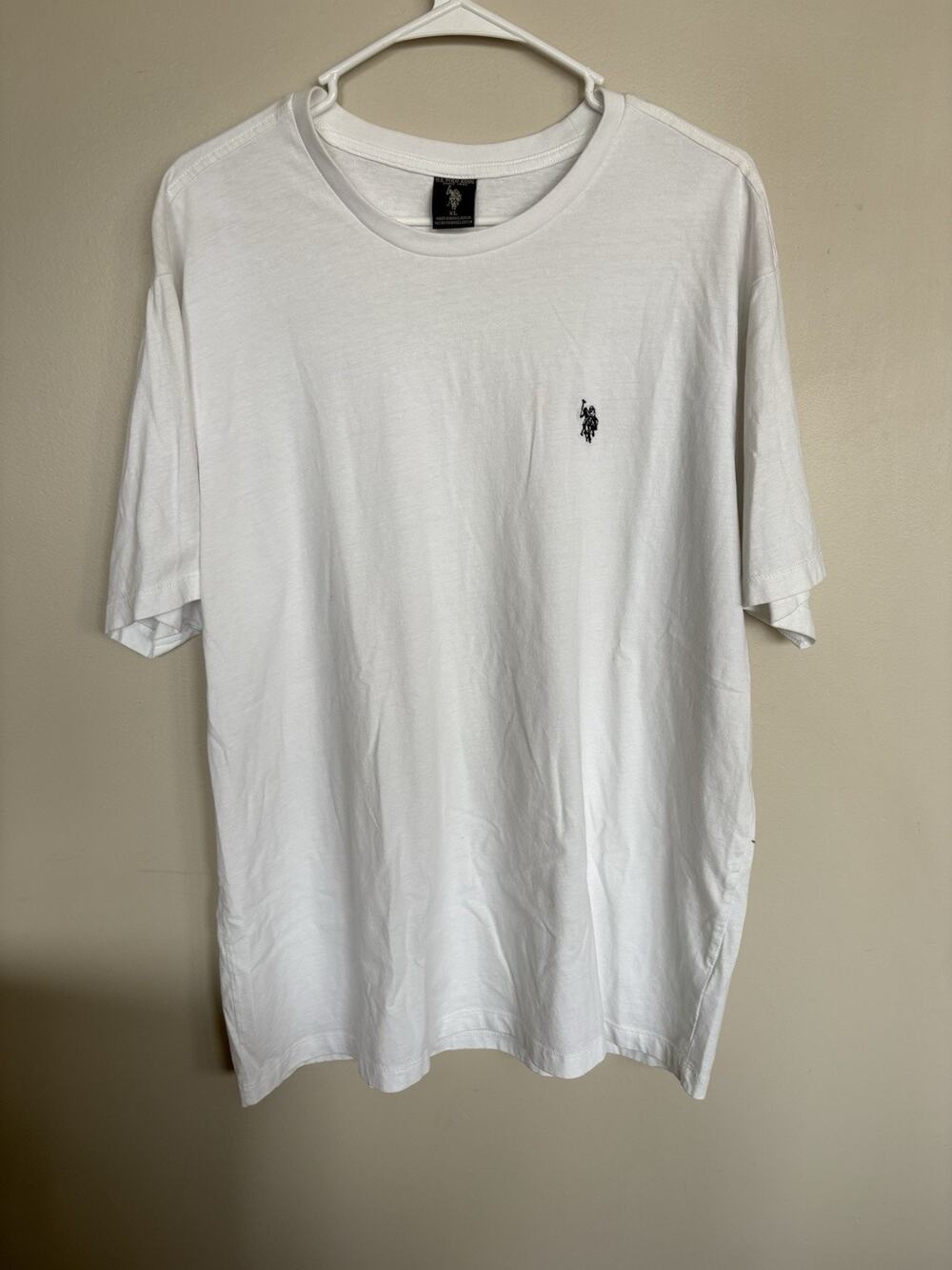 U.S. Polo Assn. Men’s White Crew Neck T-Shirt Embroidered Pony Logo XL
